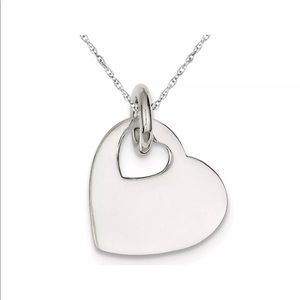 Solid Sterling Silver Heart Pendant Necklace
